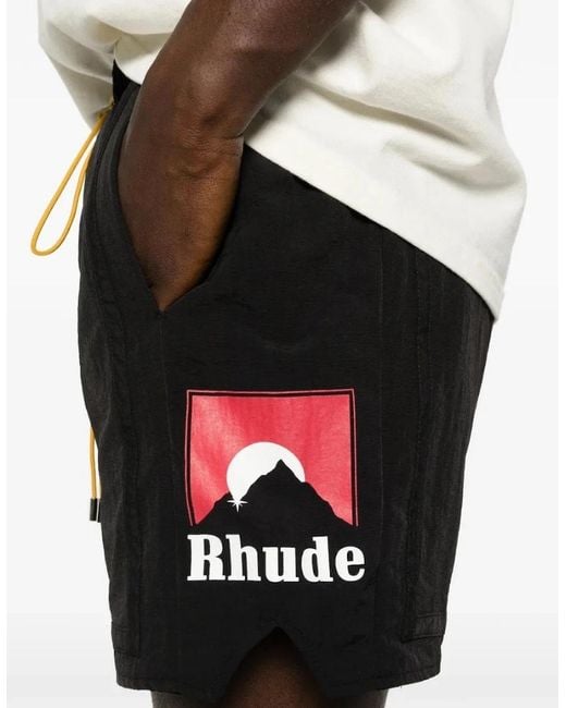 Rhude Black Moonlight Logo Shorts for men