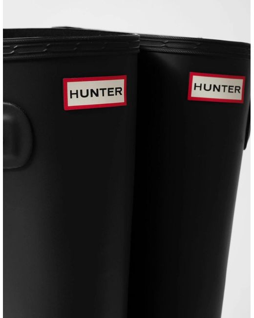 Hunter Black Original Tall Side Adjustable Wellies for men