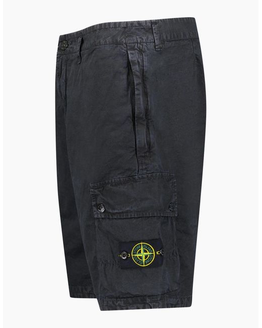Stone Island Gray Brushed Organic 'Old Effect' Shorts for men