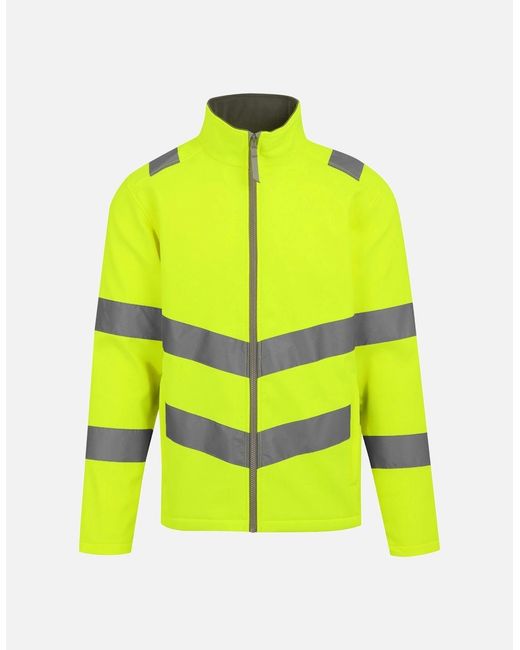 Regatta Yellow Professional Pro Contract Ablaze Hi-Vis 2 Layer Soft Shell Jacket for men