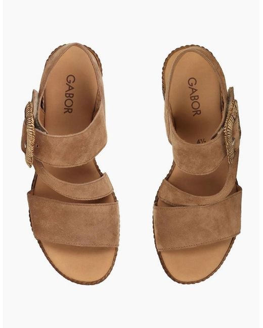 Gabor Brown Embrace Wedge Sandal