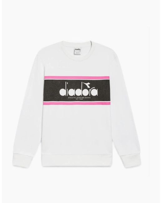 Diadora White Logo Optical Sweatshirt for men