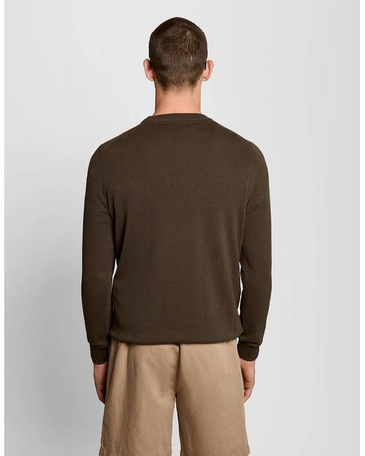 Lyle & Scott Brown Cotton Crew Neck Jumper for men