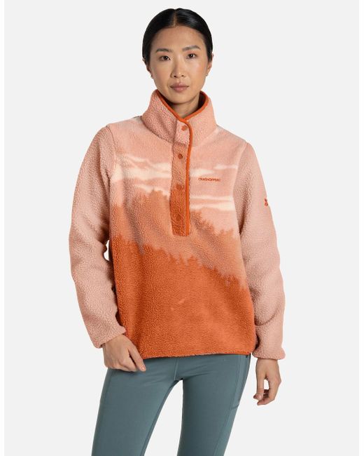 Craghoppers Orange Ladies Rosemary Landscape Overhead Fleece Top