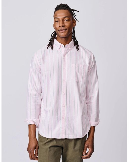 aubi Purple Aldridge Oxford Button Down Shirt for men