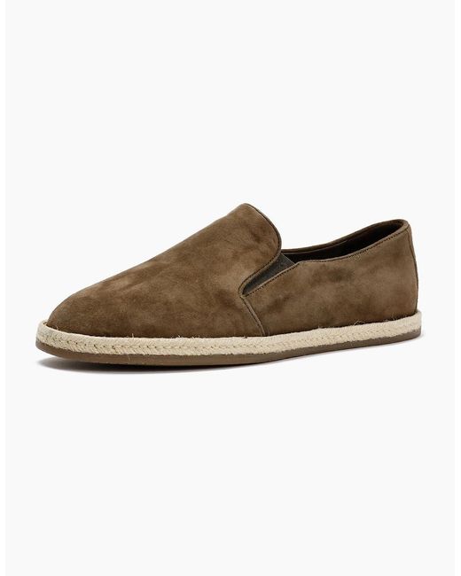 Hudson Brown Havana Khaki Suede Espadrilles for men