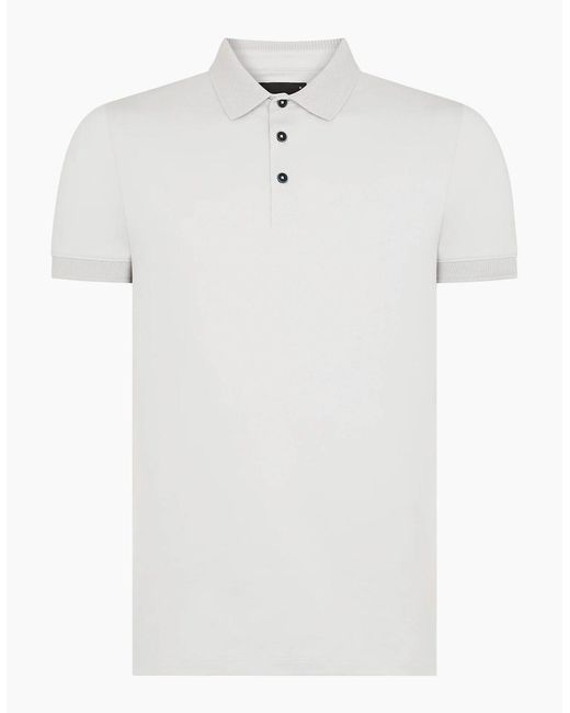 Remus Uomo White Polo Shirt Tapered Fit Cotton-Stretch Quiet for men