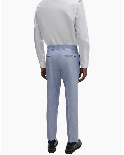 Boss Blue Genius Slim Fit Trousers for men