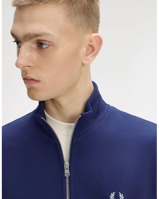 Fred Perry Blue Half Zip Sweatshirt for men