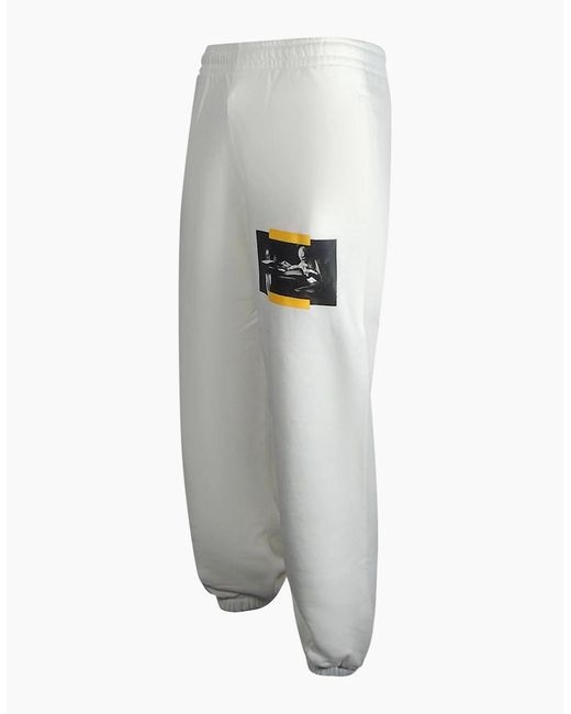 Off-White c/o Virgil Abloh White Caravaggio Painting Shorten Logo Sweatpants for men