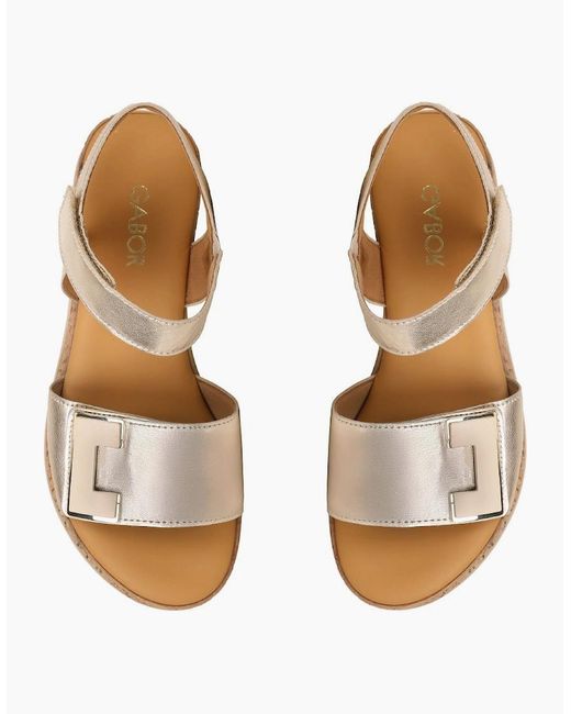 Gabor Brown Shout Wedge Heel Sandals