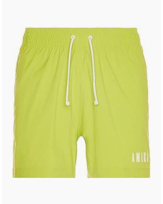 Amiri Yellow Core Logo Swim Shorts Lime