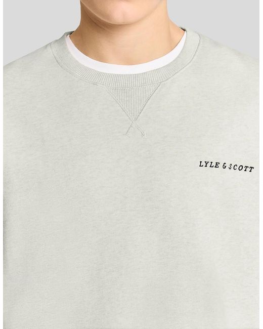 Lyle & Scott White Heavyweight Script Sweatshirt for men