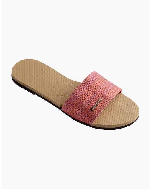 Havaianas Pink Hav. You Malta Golden 37 38 Flip Flops