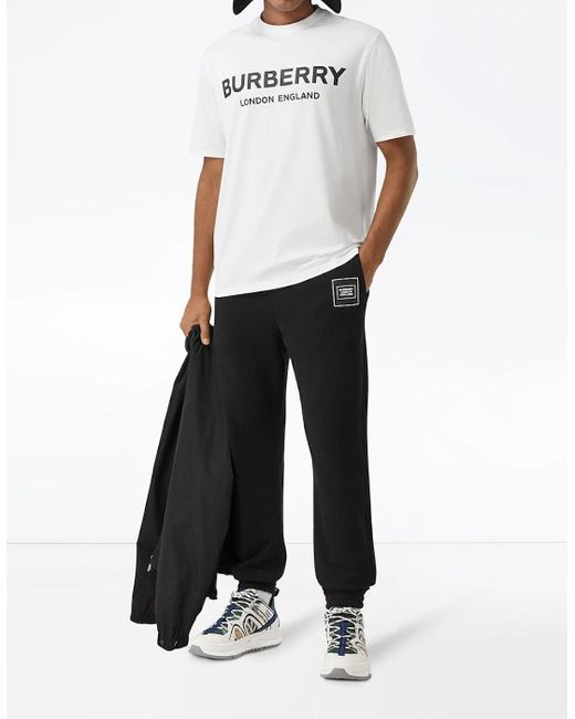 Burberry White London Letchford Logo Print T-Shirt for men