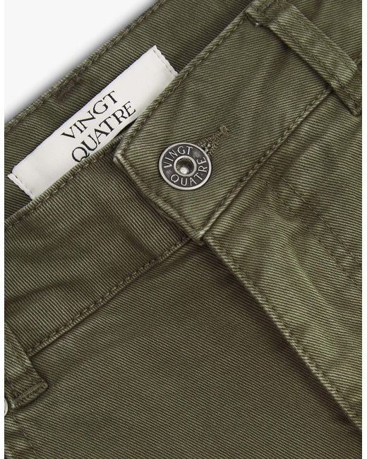 Vingt Quatre Denim Green Vingt Quatre Slim Fit Garment Dye Jeans for men