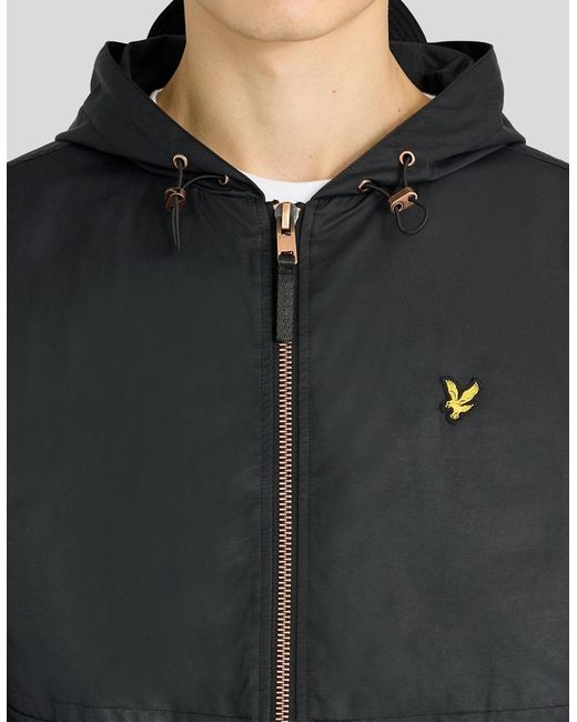 Lyle & Scott Gray Waxed Hooded Utility Jacket for men
