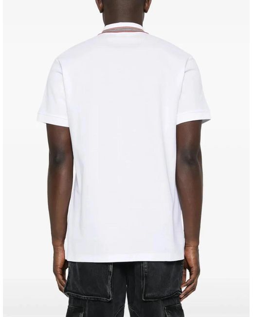 Burberry White 'Pierson' Tb Collar Polo-Shirt for men