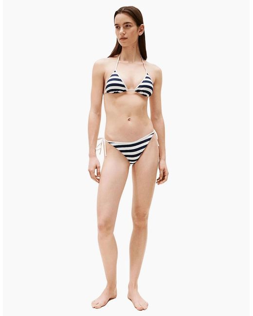 Tommy Hilfiger White Nautical Stripe Ribbed Bikini Bottoms, /Ivory