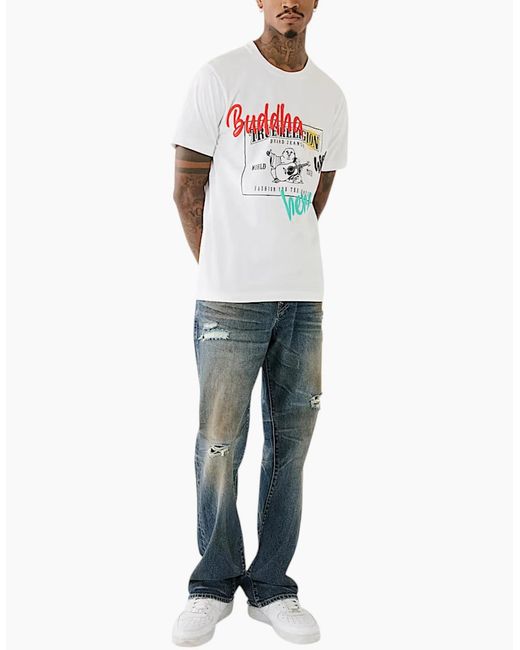 True Religion White 108017 T Shirts Crew Neck Tee for men