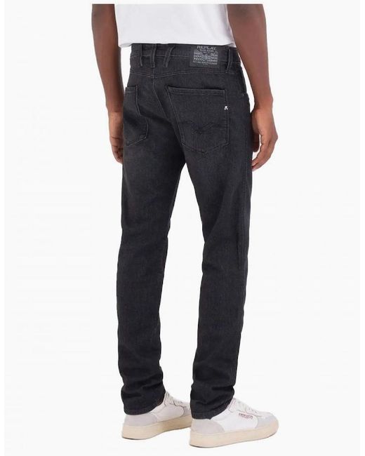 Replay Blue Anbass Slim Fit Power Stretch Jeans Delave 009 for men