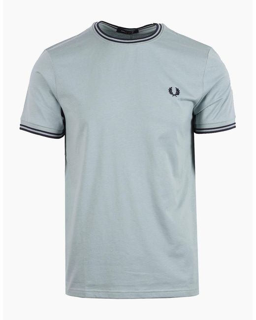 Fred Perry Blue Twin Tipped T-Shirt Dark Airforce for men