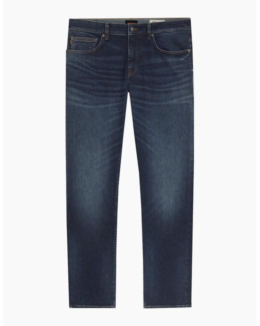 Boss Blue Dark Delaware Slim Fit Jeans for men