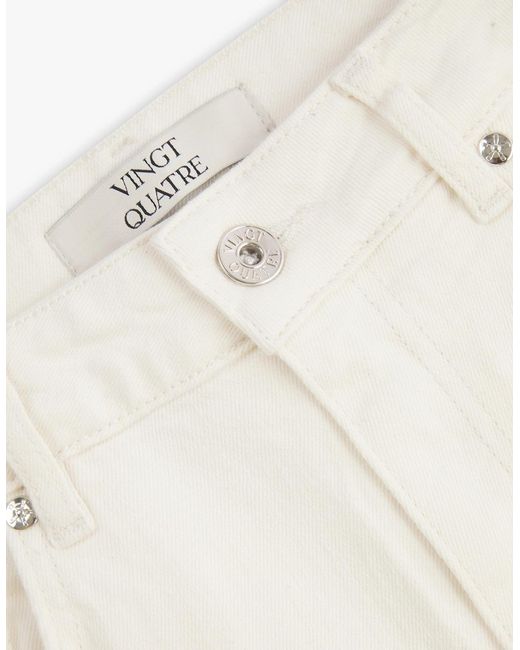 Vingt Quatre Denim White Vingt Quatre Taper Fit Chalk Jeans for men