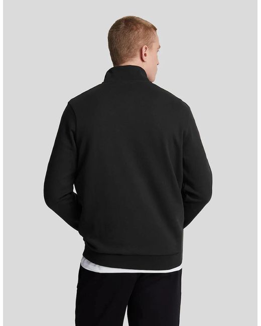 Lyle & Scott Black Cotton Loopback 1/4 Zip Sweatshirt for men