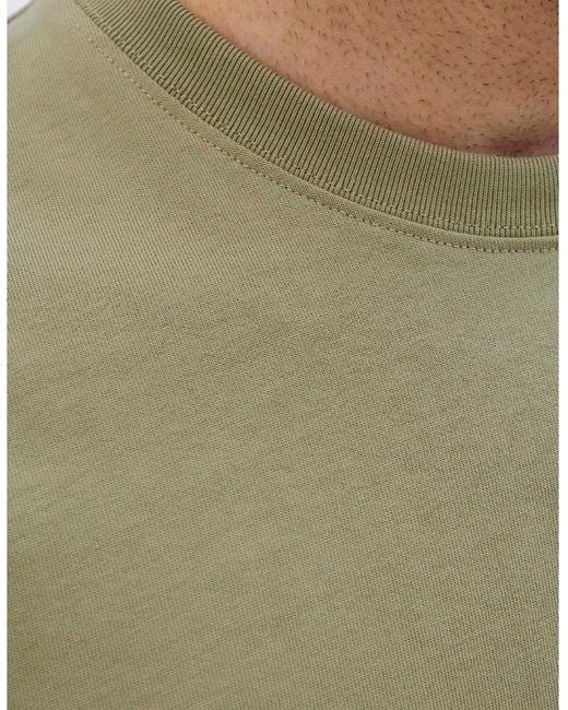Jack & Jones Green Embroidered Crew Neck Short Sleeve Jersey T-Shirt for men