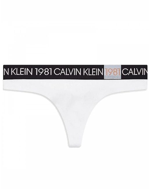 Calvin Klein White 1981 Bold Cotton Thong