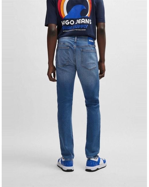 Boss Blue Five Pocket Design Slim Fit Jeans for men