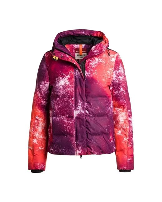 Parajumpers Red Berry Snow Print Down Jacket