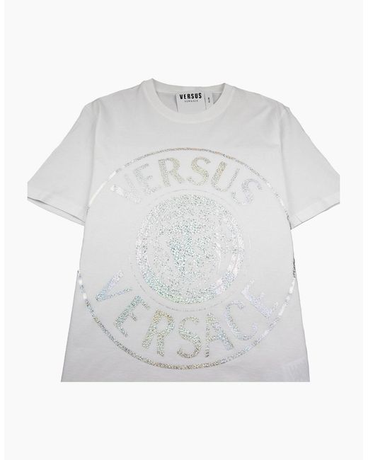 Versus  White Versace Versus Foil Lion Tee for men