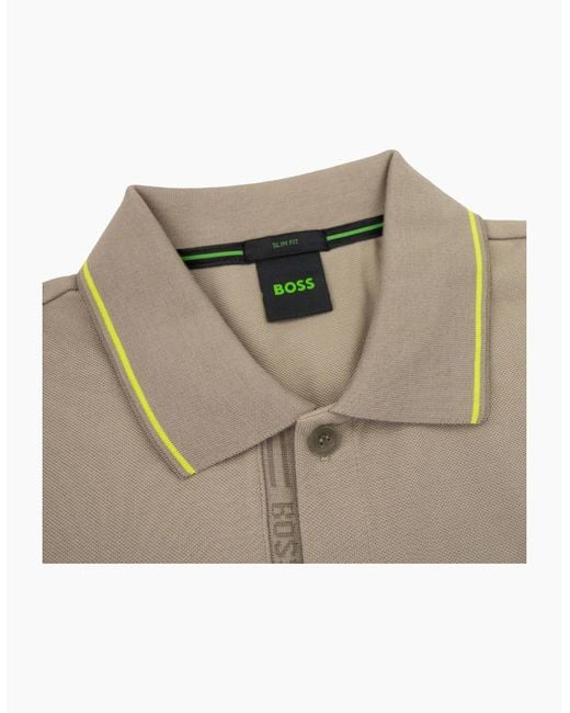 Boss Natural Paule 4 Slim Fit Branded Placket Polo 334 for men
