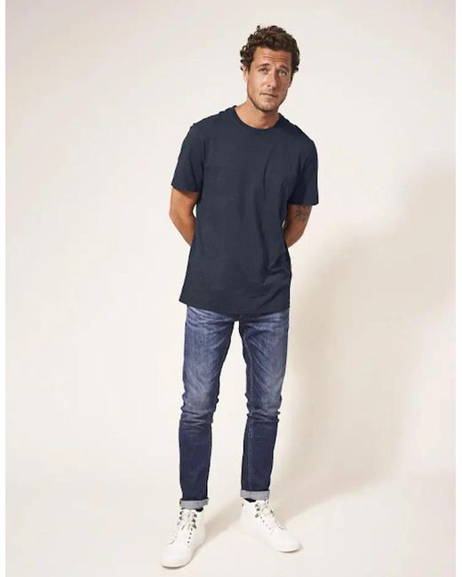 White Stuff Blue Abersoch Short Sleeve Tee Dark for men