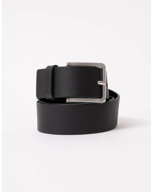 Boss Black Hugo Gionios Grainy Embossed-Leather Belt With Brushed Metal Hardware Nos for men