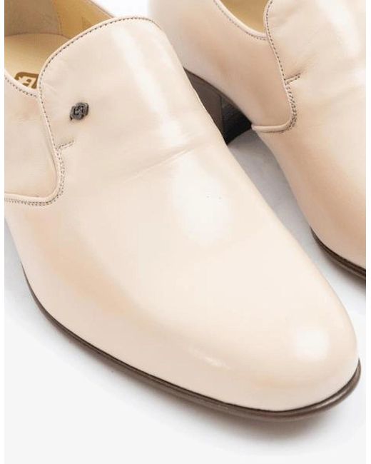 Club Cubano White Bilbao Soft Leather Plain Cuban Heel Shoes Ivory for men