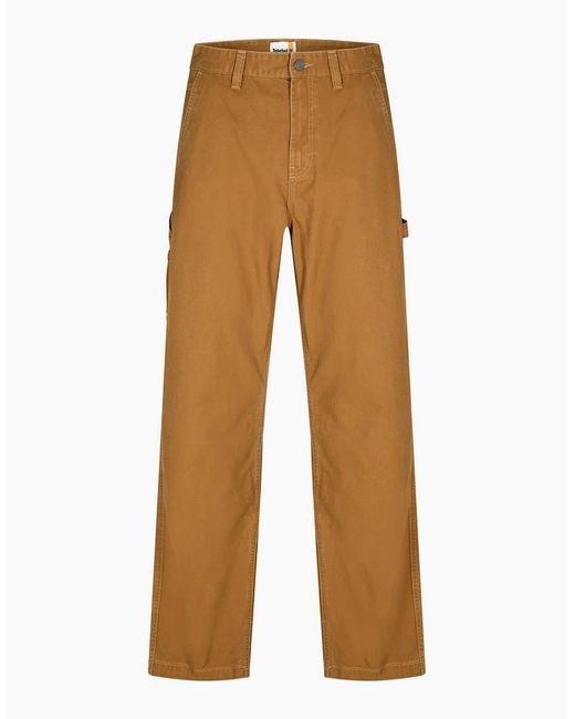 Timberland Brown Rindge Washed Straight Leg Carpenter Pants for men