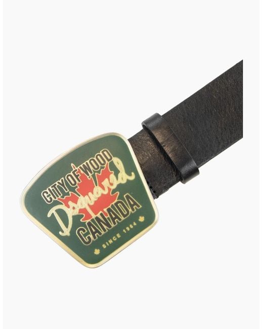 DSquared² Green City Of Wood Buckle Belt for men
