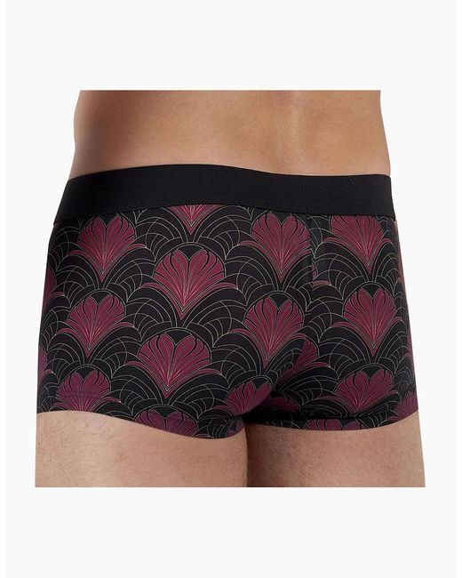 Hom Black Temptation Carlyle Floral Hearts Print Boxer Trunk, /Bordeaux for men