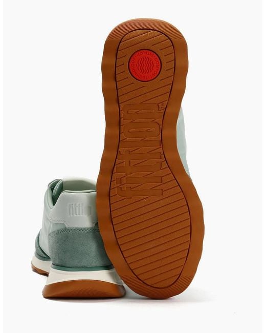 Fitflop Green Retro-Q X Pantone Suede Trainers