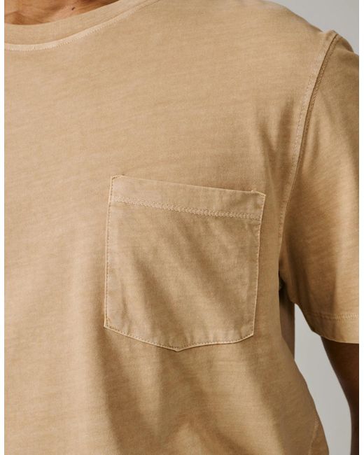 aubi Natural Hareby Garment Dyed Pocket T-Shirt for men
