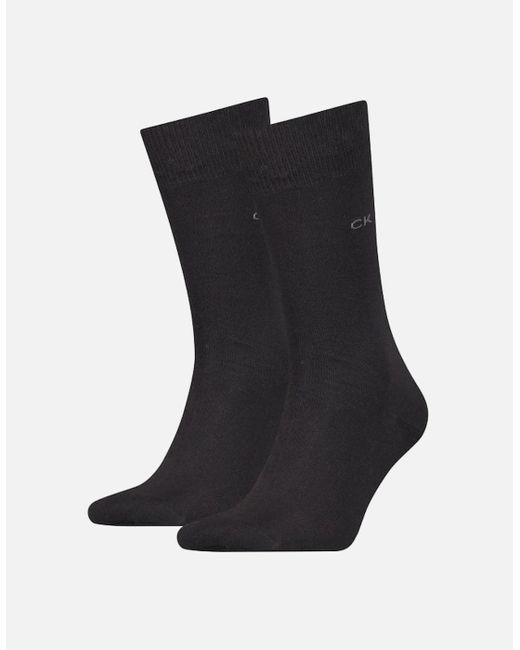 Calvin Klein Black 2-Pack Premium Combed Cotton Socks for men