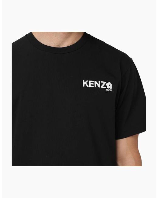 KENZO Black Boke Flower 2.0 T Shirts Crew Neck Short Sleeve Casual Cotton Tops for men