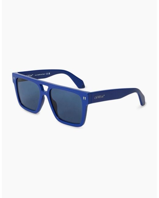 Off-White c/o Virgil Abloh Blue Springfield Full Rim Rectangle Sunglasses for men