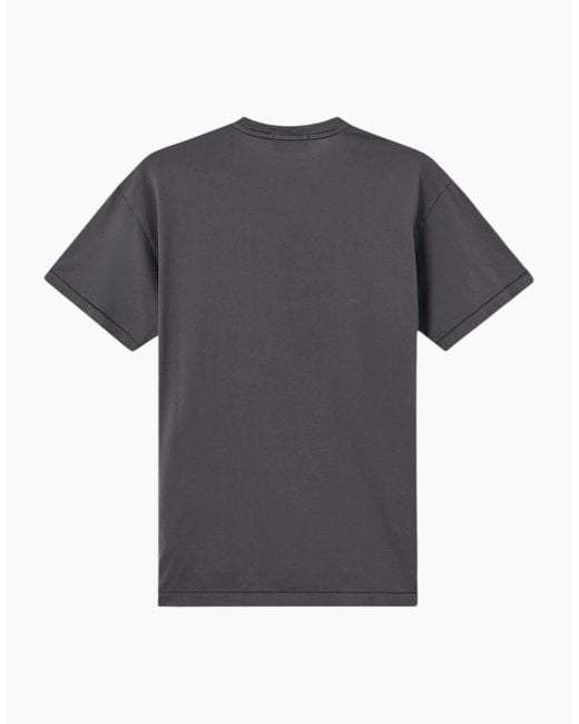 Stone Island Gray Compass Patch Logo Lead T-Shirt for men