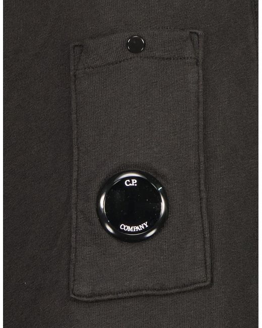 C P Company Black Malfile Fleece Lens Bermudas for men