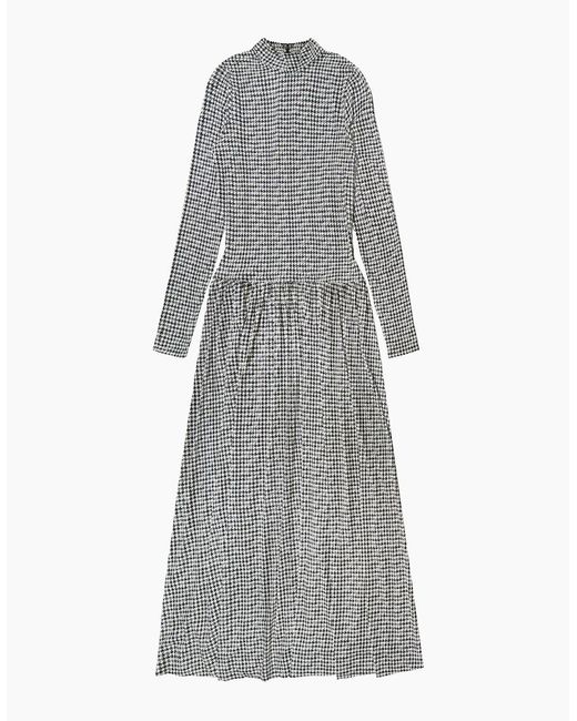 Ro&zo Gray Petite Houndstooth Dropped Waist Jersey Dress