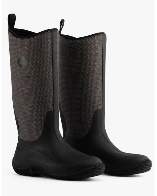 Muck Boot Black S Hale Herringbone Rubber Wellington Boots